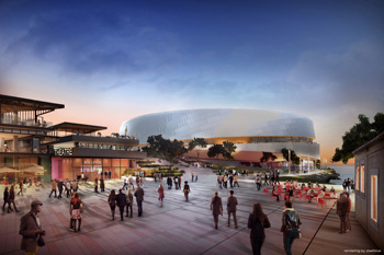 A lawsuit has been filed challenging a ballot measure that would impose tighter restrictions on waterfront development and impact numerous projects, including the construction of the new Golden State Warriors Arena. 1402-01.jpg